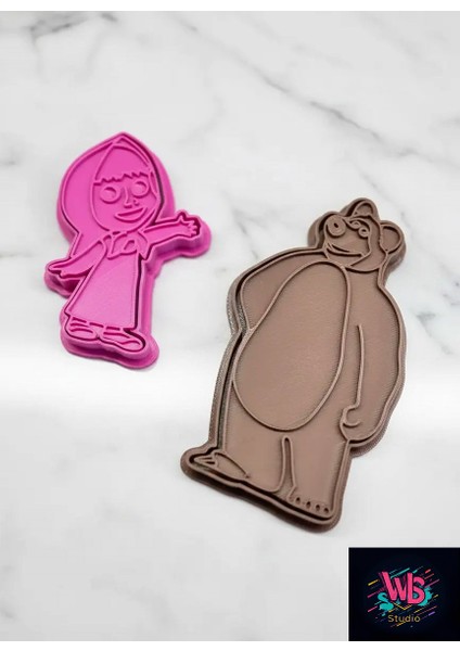 Koca Ayı ve Masha Kurabiye Kalıbı ve Şeker Hamuru Şekillendirici modelleri