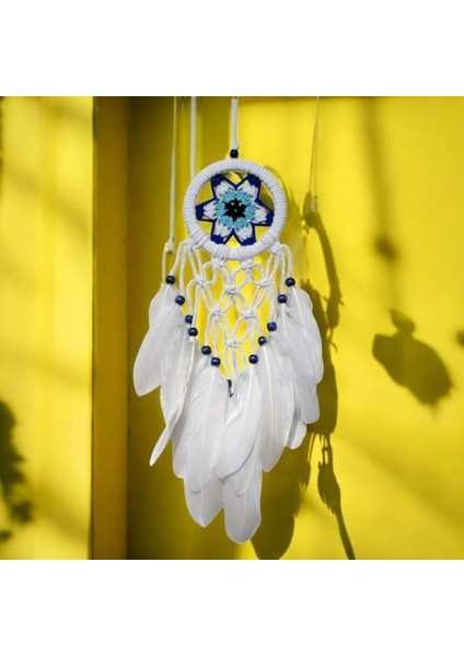 Yıldız Motifli Kuş Tüylü Makrome Duvar Süsü fiyatları