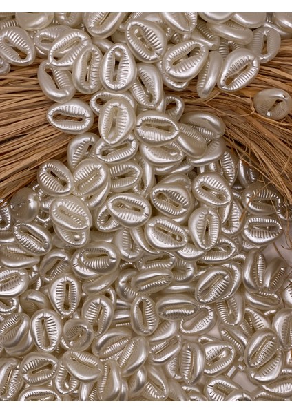 72 Adet Ekru Deniz Kabuğu Sedefli Plastik Akrilik Boncuk 50 Gram modelleri