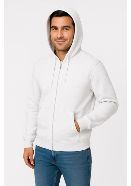 Erkek Üç Iplik Kapüşonlu Tam Fermuarlı Kanguru Çepli Sweatshirt Hoodie modelleri