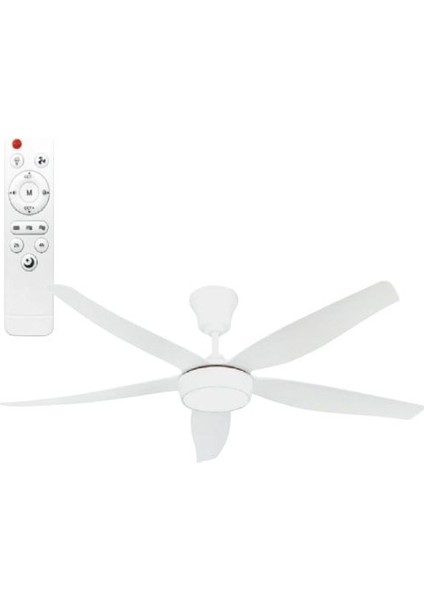 HS-9306 Rigel 85W 3 Kademeli Ledli Uzaktan Kumandalı Dekoratif 5 Pervaneli Tavan Vantilatörü Beyaz