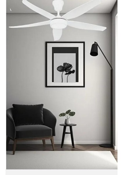 HS-9306 Rigel 85W 3 Kademeli Ledli Uzaktan Kumandalı Dekoratif 5 Pervaneli Tavan Vantilatörü Beyaz modelleri