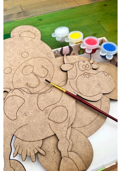 Renkli Ahşap Boyama Hobi Seti, Çocuklar Için Eğlenceli ve Yaratıcı Aktivite