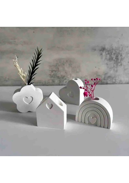 Gökkuşağı, Ev, Çiçek,kalp 4 Adet Vazo, Dekoratif Ev Masa Aksesuarı, Hediyelik Dekoratif Ürünler, Yeni Yil, Yeni Ev, Yeni Is Hediyesi,anneler Günü Doğum Gunu Hediye fiyatları