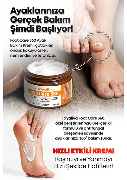 Foot Care 360 - Ayak ve Topuk Çatlaklarına ,mantara Karşı Özel Bakım Kremi