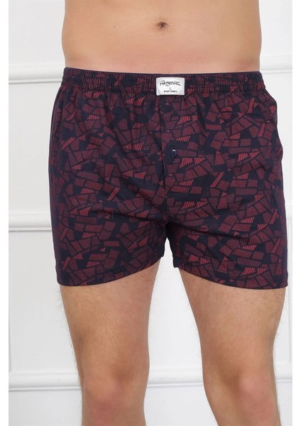 Erkek Penye Boxer Bordo - Lacivert fiyatları