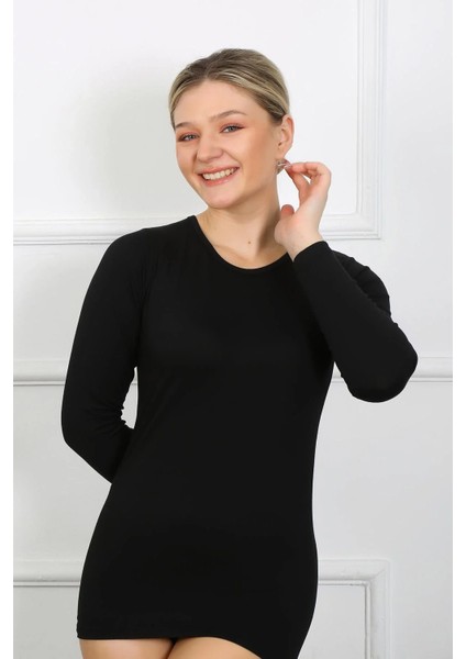 Bayan Uzun Kol Body Siyah modelleri