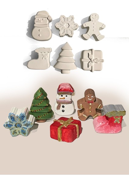 Boyama Seti, Alçı Kalıp, Yılbaşı, Ağaç, Kardan Adam, Kar, Kurabiye, Çorap fiyatları