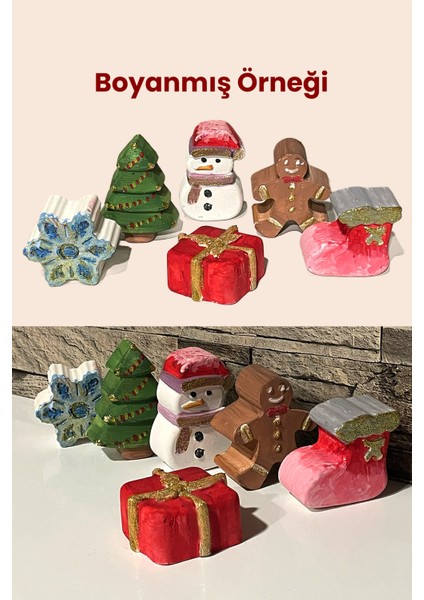 Boyama Seti, Alçı Kalıp, Yılbaşı, Ağaç, Kardan Adam, Kar, Kurabiye, Çorap fırsatları