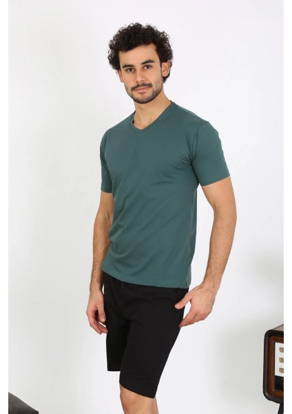 Erkek Penye Petrol Rengi 3'lü Pijama Takımı modelleri