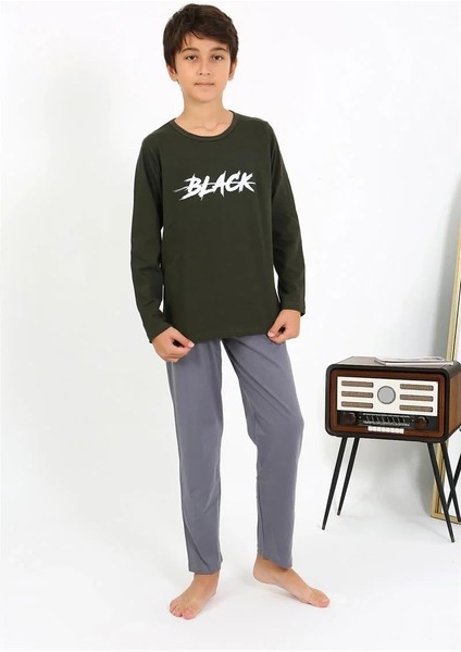 Erkek Çocuk Uzun Kol Penye Pijama Takım Haki fiyatları