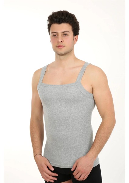 Erkek Kalın Askılı Likralı Atlet Gri fiyatları