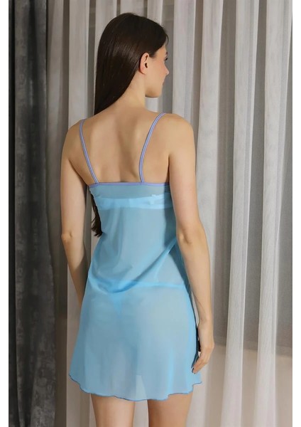 Kadın Fantezi Tül Gecelik Mavi indirimleri