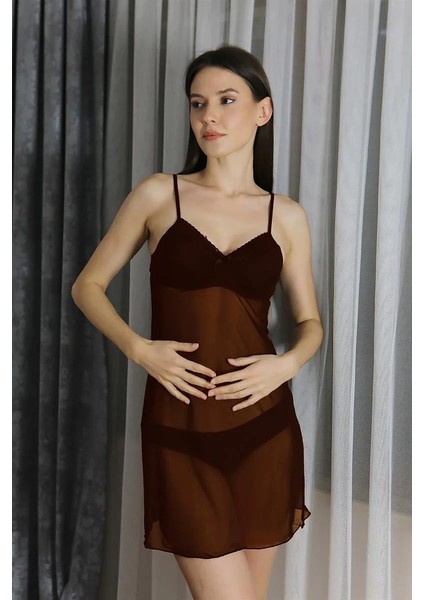 Kadın Fantezi Tül Gecelik Kahve fiyatları