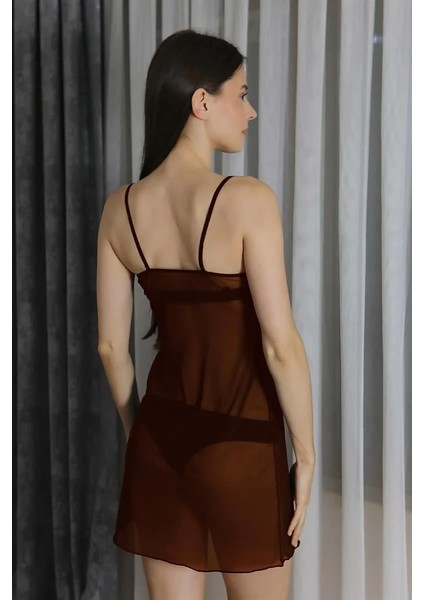 Kadın Fantezi Tül Gecelik Kahve modelleri