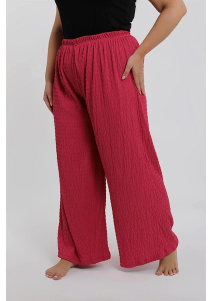 Kadın Büyük Beden Mercan Rengi Rahat Kesim Baggy Tek Alt modelleri