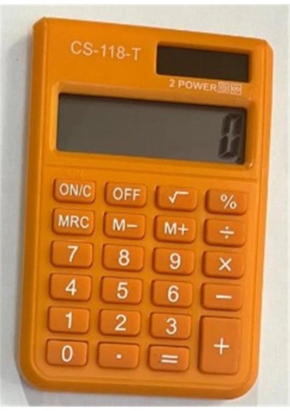 CS-118-T Turuncu 8 Hane Cep Tipi Hesap Makinesi