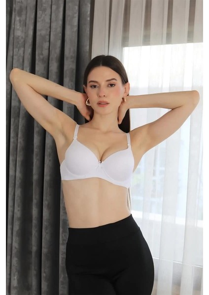 Kadın Destekli Balenli Sütyen Beyaz