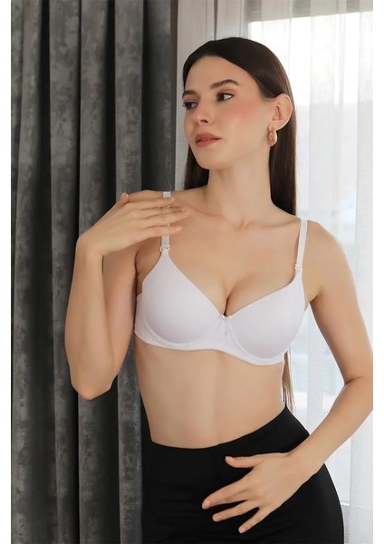 Kadın Destekli Balenli Sütyen Beyaz modelleri