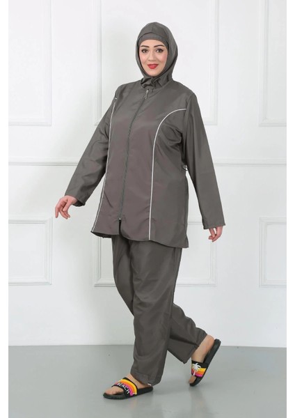 Büyük Beden Tesettür Büyük Mayo Füme
