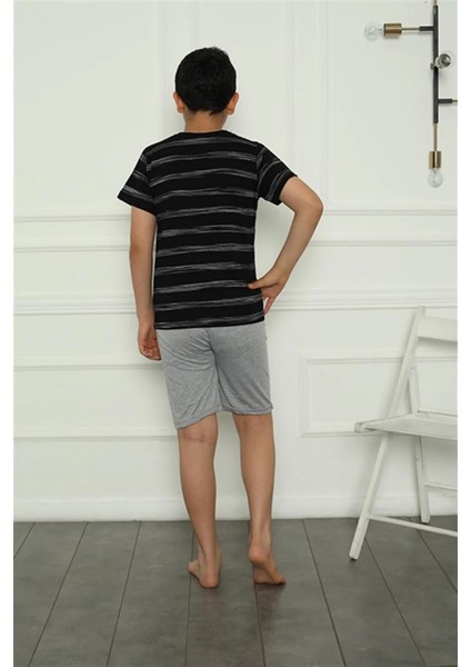 Erkek Çocuk Penye Şortlu Pijama Takım Siyah fırsatları