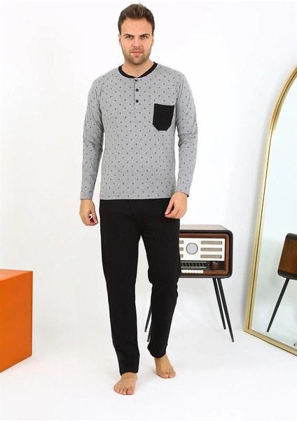 Erkek Uzun Kol Penye Füme Pijama Takımı fiyatları