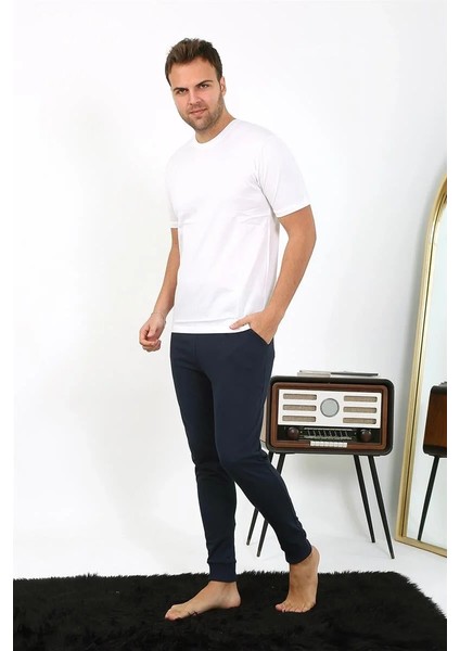 Erkek Pamuk Tek Alt Pijama Lacivert