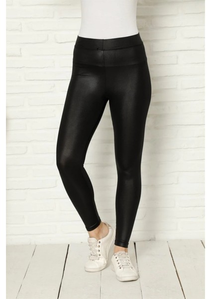 Kadın Deri Tayt Siyah