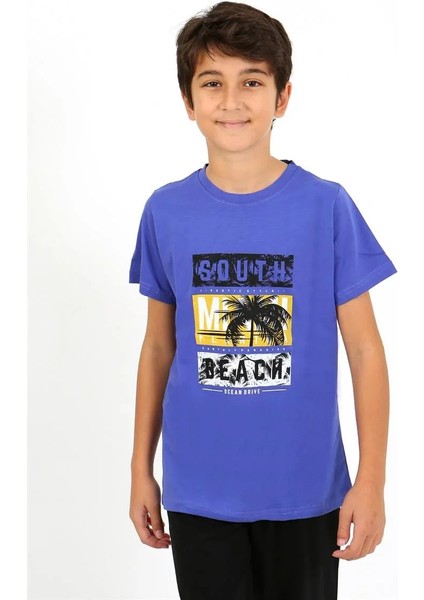 Erkek Çocuk Kısa Kol Penye Pijama Takım Saks fiyatları