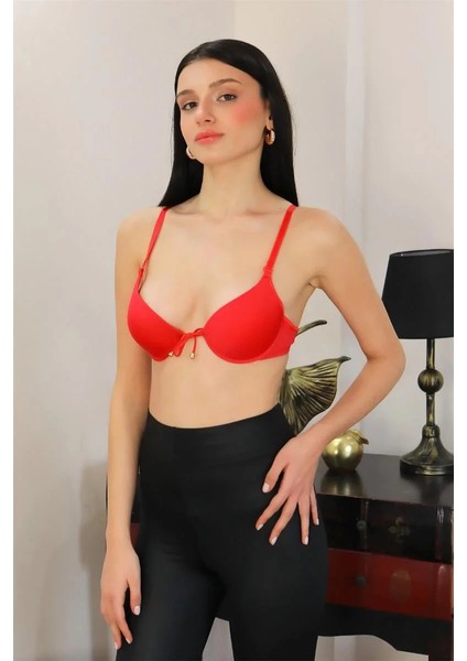 Kadın Destekli Balenli Önden Açılır Dekolteli Sütyen 2406 Kırmızı fiyatları