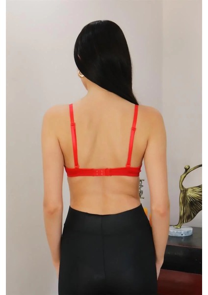 Kadın Destekli Balenli Önden Açılır Dekolteli Sütyen 2406 Kırmızı indirimleri