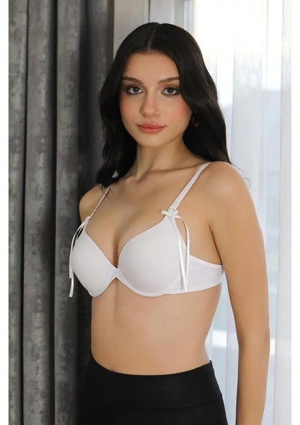 Kadın Destekli Balenli Sütyen Beyaz modelleri
