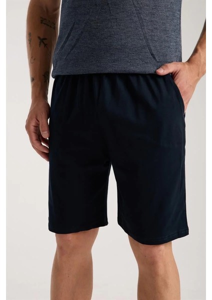 Erkek Lacivert Sıfır Yaka Kısa Kol Şortlu Pijama Takımı modelleri