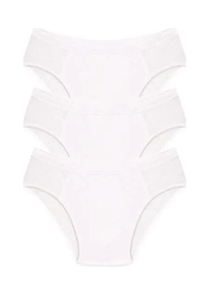 Erkek Pamuk 3lü Beyaz Slip