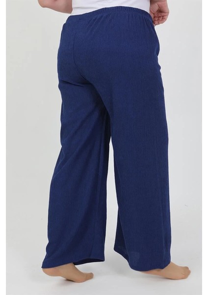 Kadın Büyük Beden Bürümcük Pantolon Saks modelleri