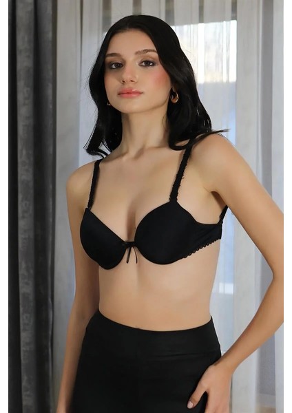 Kadın Destekli Balenli Sütyen Siyah modelleri