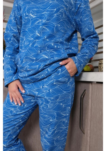 Kadın Pamuk Kapşonlu Cepli 3 Iplik Saks Eşofman Takım fiyatları