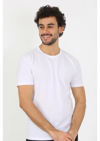 Erkek Sıfır Yaka Beyaz Penye Atlet