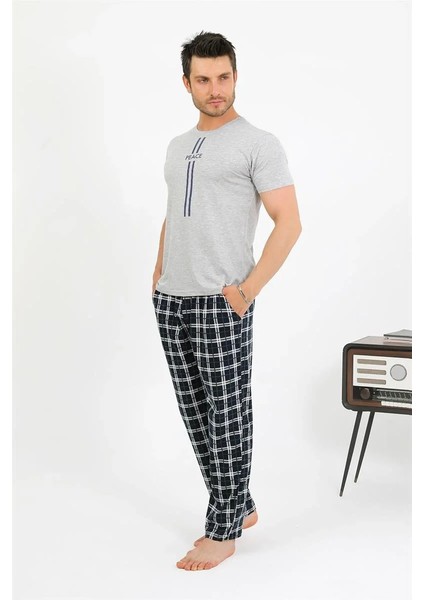 Erkek Pamuk Kısa Kol Pijama Takım Gri fiyatları