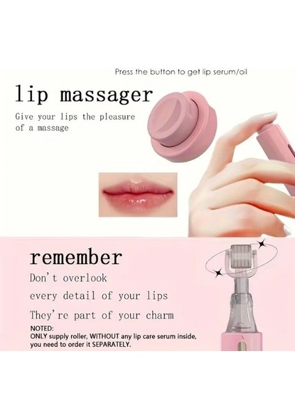 0.25MM Sıvı Dağıtıcı ile Dudak ve Yüz Için Pembe Rulo Masaj Aleti-Manuel ve Kompakt Masaj Aleti modelleri