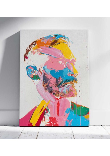 Ekspresif Fırça Portre Modern Sanat Kanvas Tablo