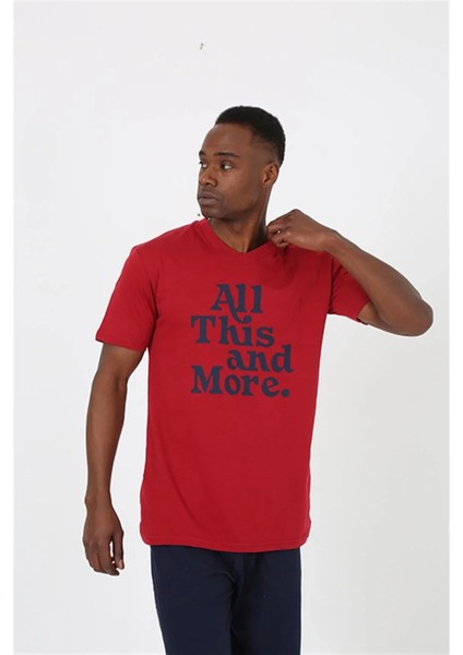 Erkek Kısa Kol Bordo Penye Şortlu Pijama Takımı fırsatları