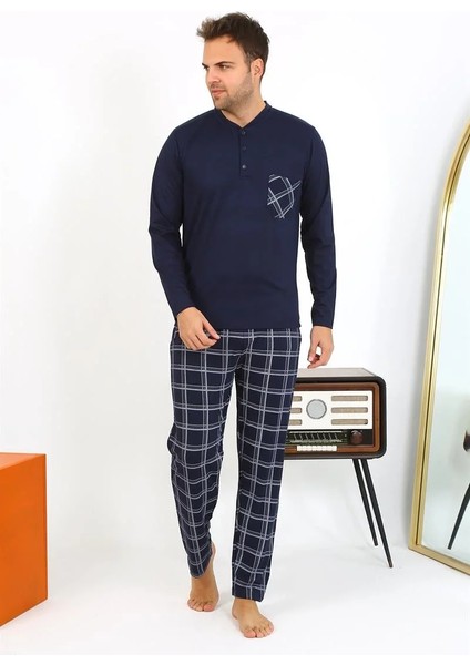 Erkek Uzun Kol Penye Lacivert Pijama Takımı fiyatları