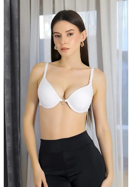 Kadın Destekli Balenli Taş Detaylı Sütyen Beyaz fırsatları
