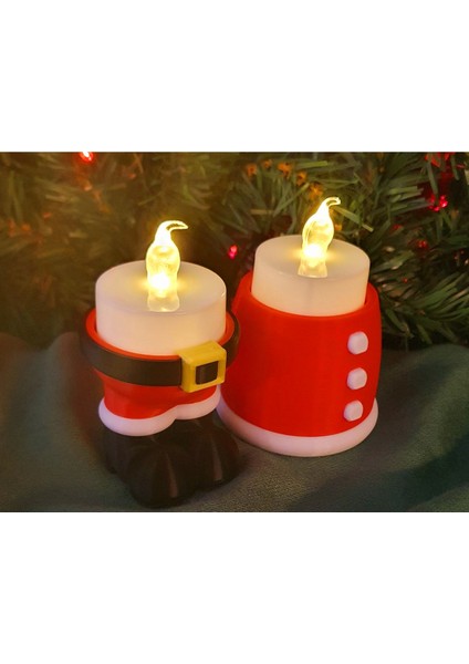 Iki Parçalı Noel Baba Mumluk Takımı, Sıcak ve Şen Atmosfer Için Ideal fiyatları