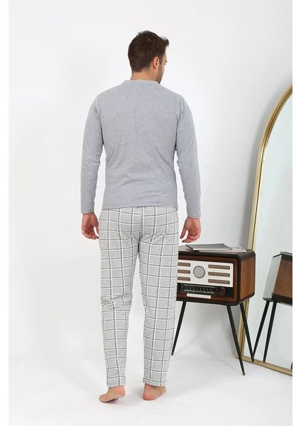 Erkek Uzun Kol Penye Gri Pijama Takımı fırsatları