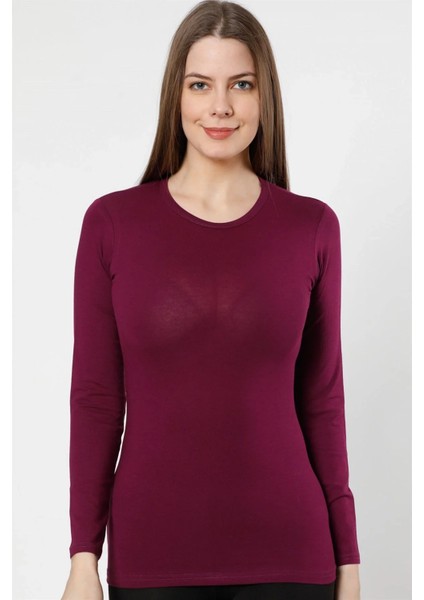 Bayan Uzun Kol Body Mor