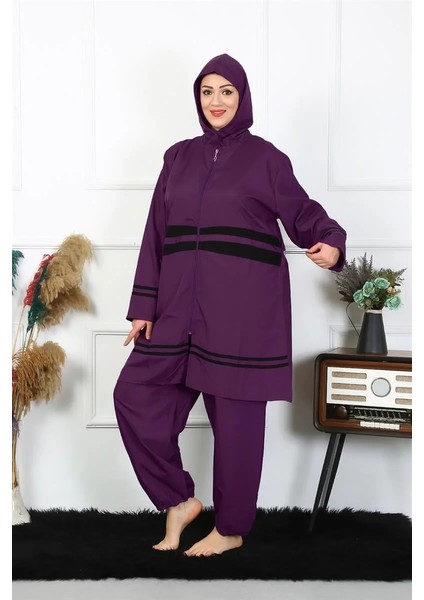 Büyük Beden Tesettür Mayo Mor fırsatları