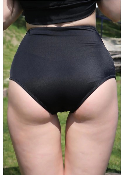 Kadın Yüksek Bel Tek Alt Bikini Siyah modelleri
