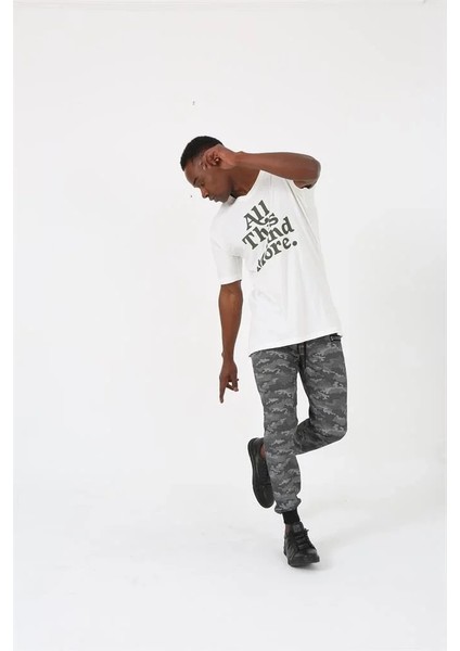 Erkek Pamuk Alt Eşofman Gri